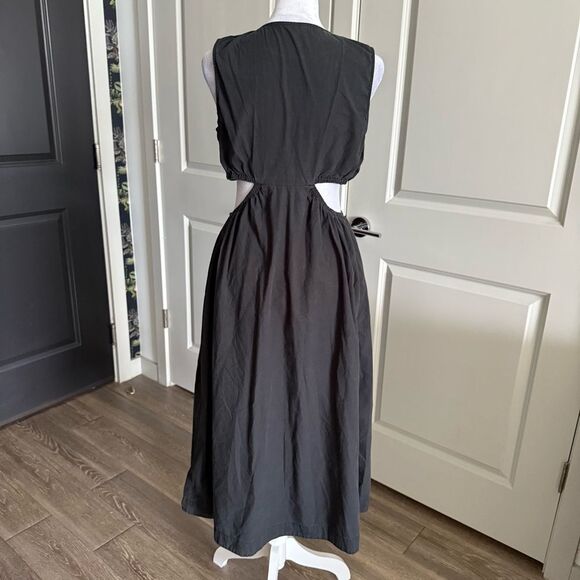 Rails Rizo Black Sleeveless A-line Midi Dress with Cut Outs Size M - Picture 6 of 7